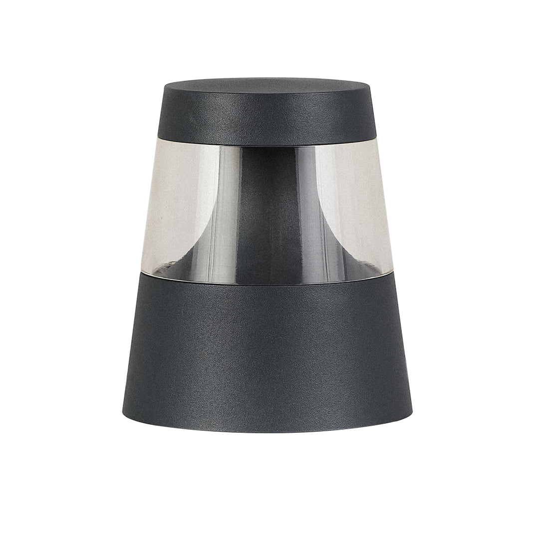 Modern Bollard Landscape Light — Sand-Gray Aluminum, 5W LED, 3000K Warm White, IP54 Weatherproof