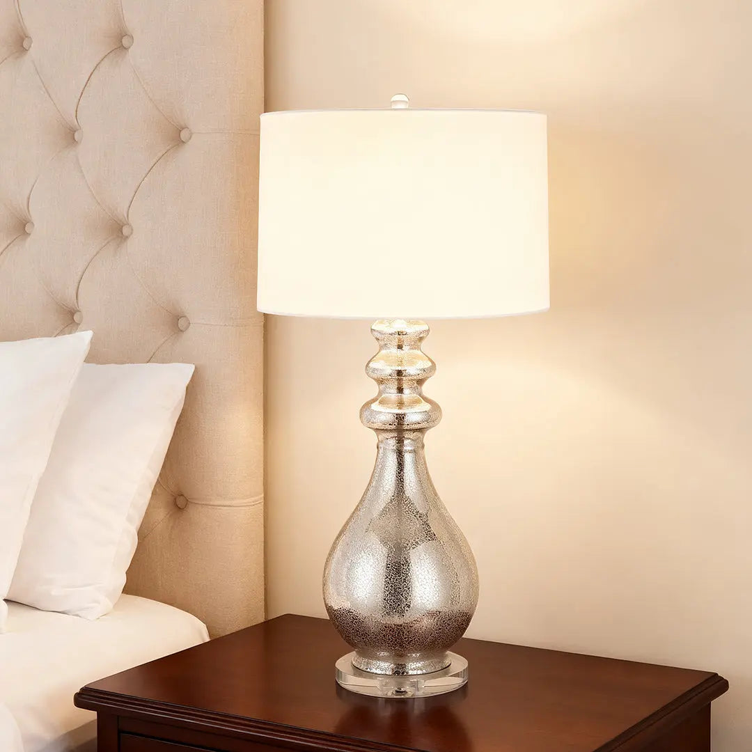 Unique Modern Silver Table Lamp with Polished Finish Luxe