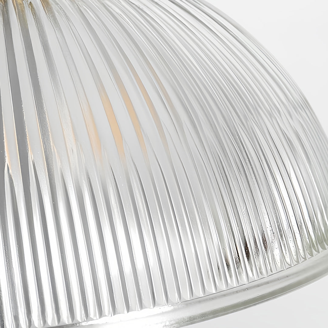 Retro Industrial Striped Glass Pendant — Iron, E27, Adjustable Chain, 30cm or 38cm