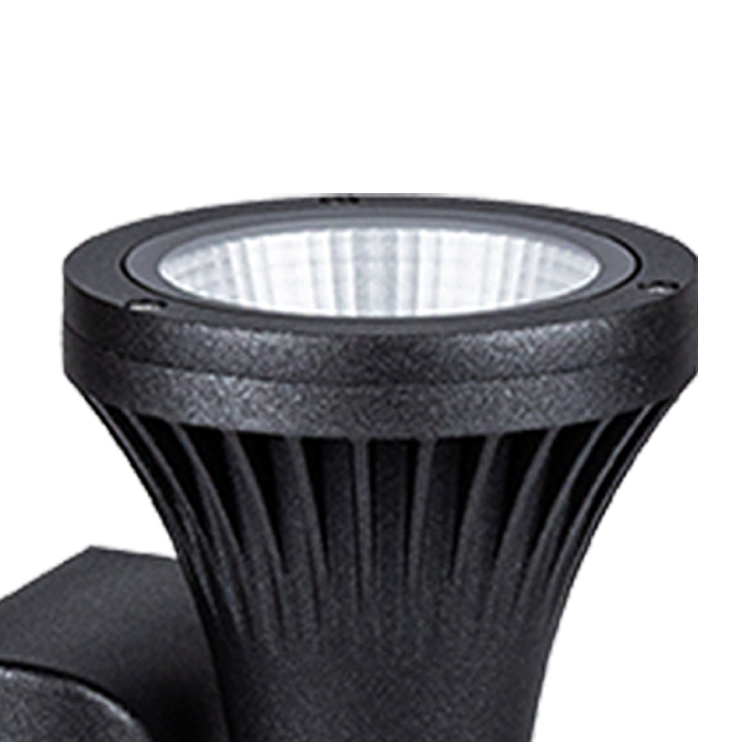 Minimalist Up/Down Outdoor Wall Sconce — Die-Cast Aluminum, Black, 6W/8W LED, IP65, Single or Double-Head
