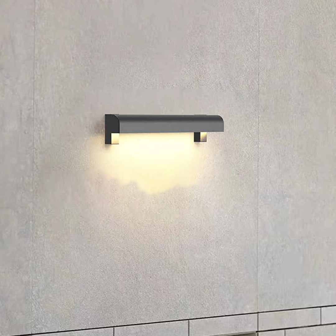 Minimalist Outdoor Wall Sconce — Black Stainless Steel, 12W LED, IP65, Hardwired, Two Sizes