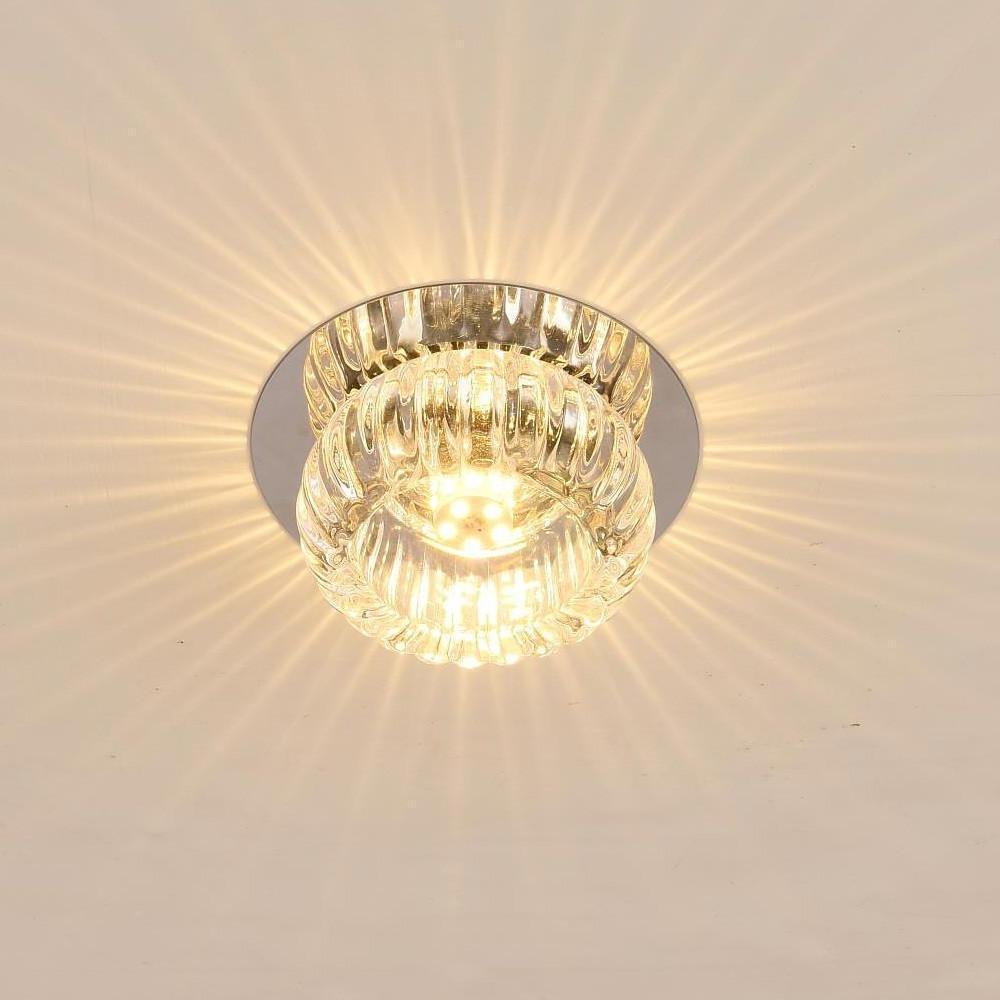 Geometric Crystal Flush-Mount Chandelier — Metal, LED, 7W, RGB + 3000K/6000K