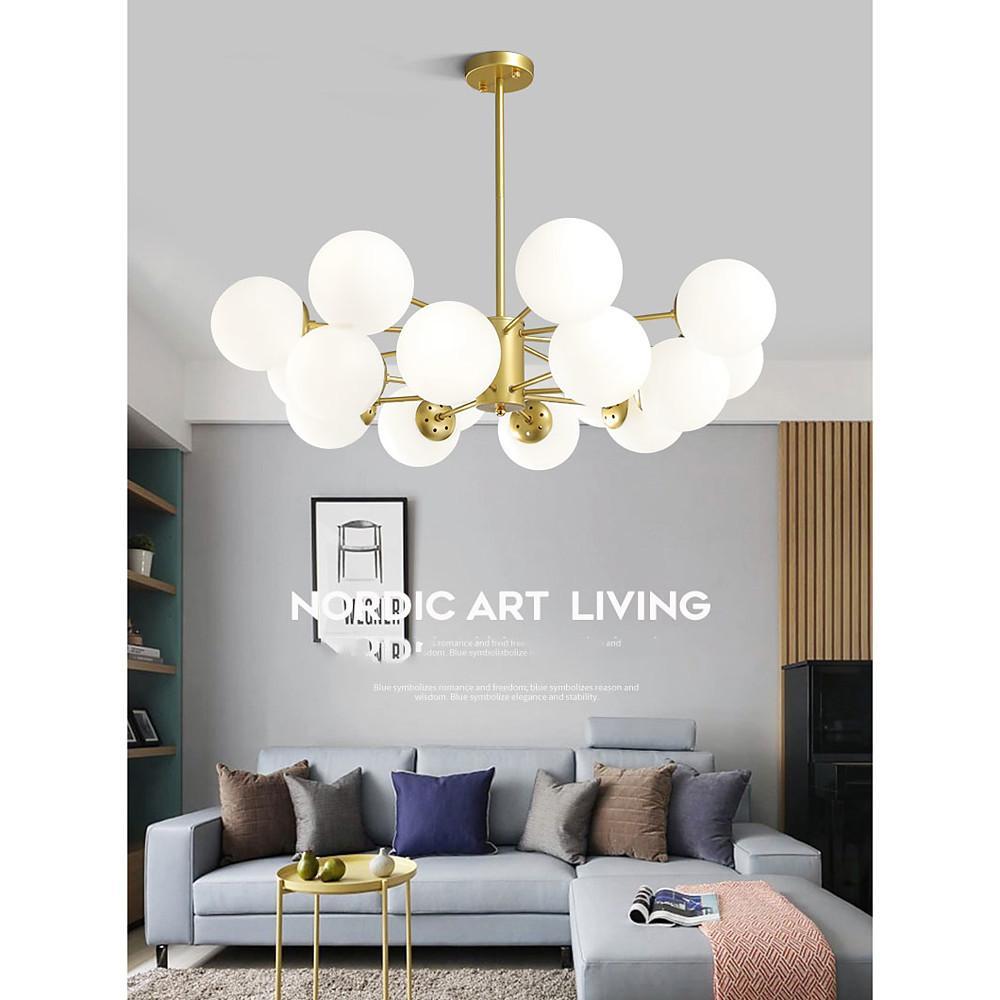 Globe Cluster Chandelier — Metal and Glass, LED, 6/8/12/16-Light, E26/E27, 110–120V