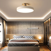 Circular LED Flush-Mount Ceiling Light — Metal and Acrylic, 16", 3000–5400K Adjustable
