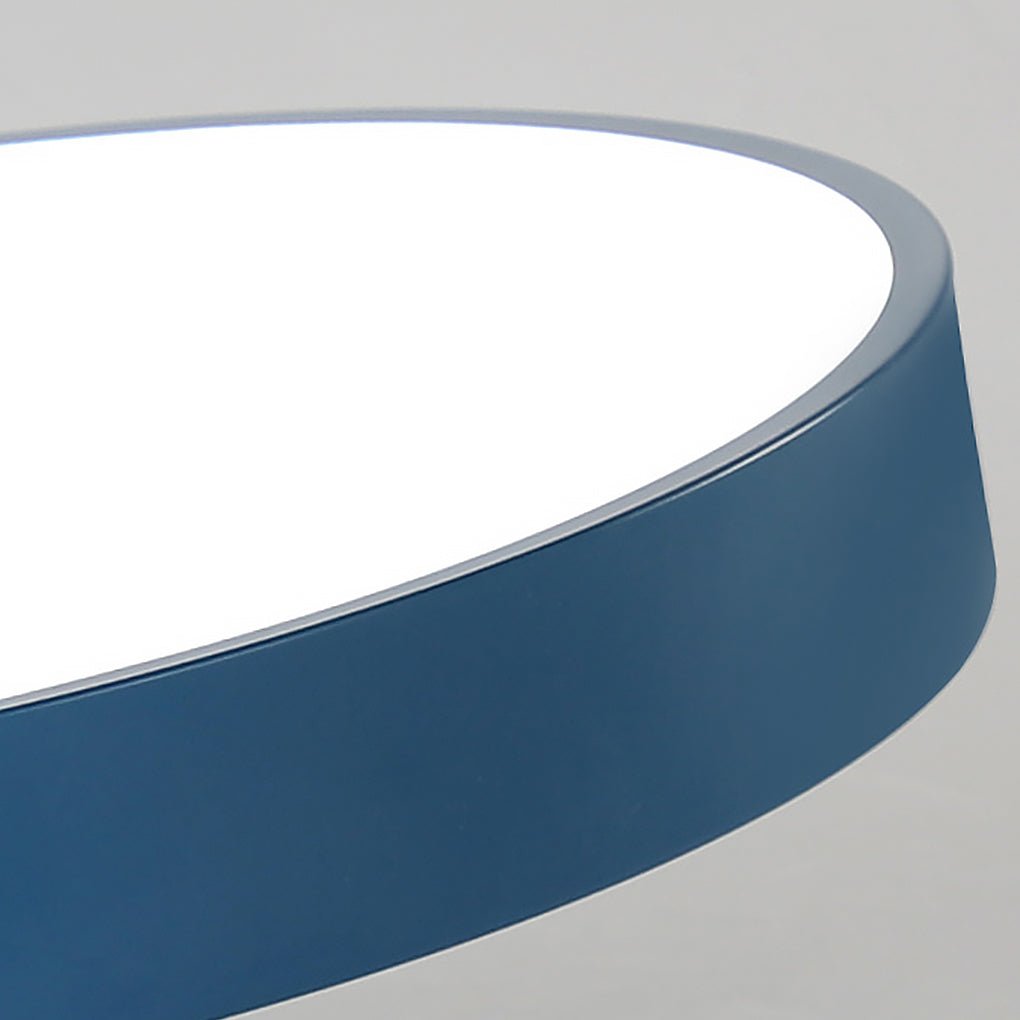 Circular LED Flush-Mount Ceiling Light — Metal and Acrylic, 16", 3000–5400K Adjustable