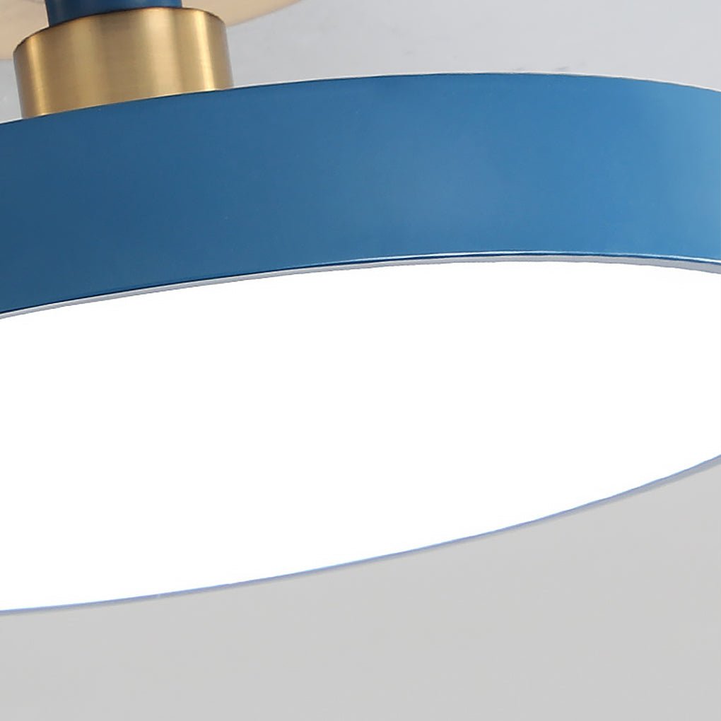 Circular LED Flush-Mount Ceiling Light — Metal and Acrylic, 16", 3000–5400K Adjustable