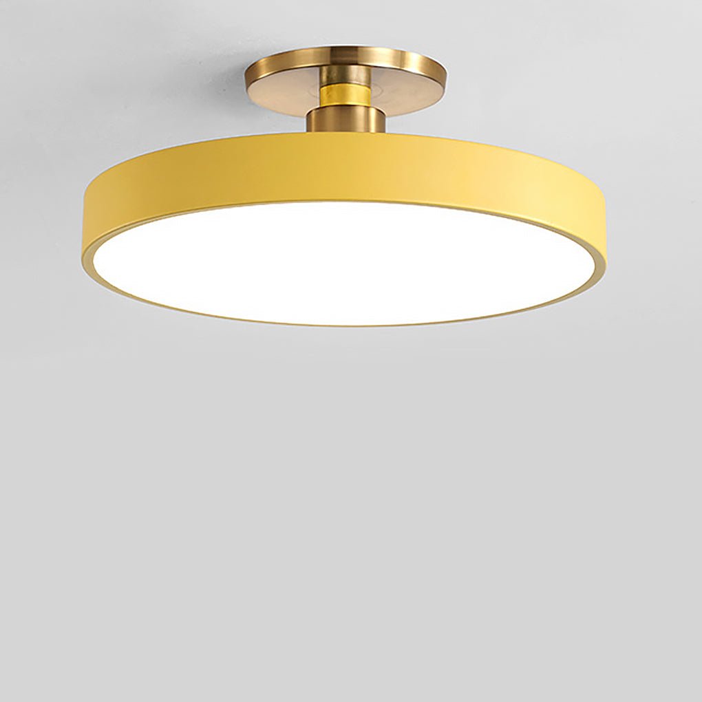 Circular LED Flush-Mount Ceiling Light — Metal and Acrylic, 16", 3000–5400K Adjustable