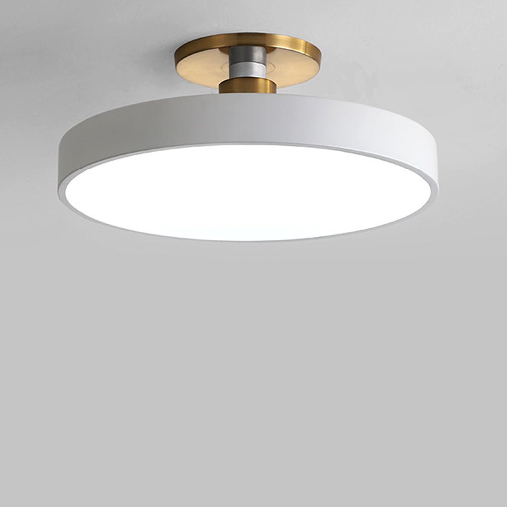 Circular LED Flush-Mount Ceiling Light — Metal and Acrylic, 16", 3000–5400K Adjustable