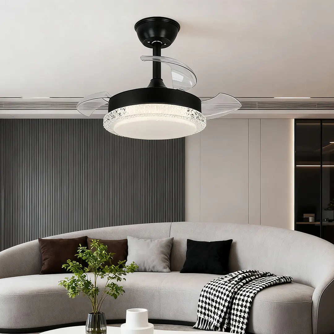 Quiet 3-Blade Flush Mount Ceiling Fan with Light Luxe