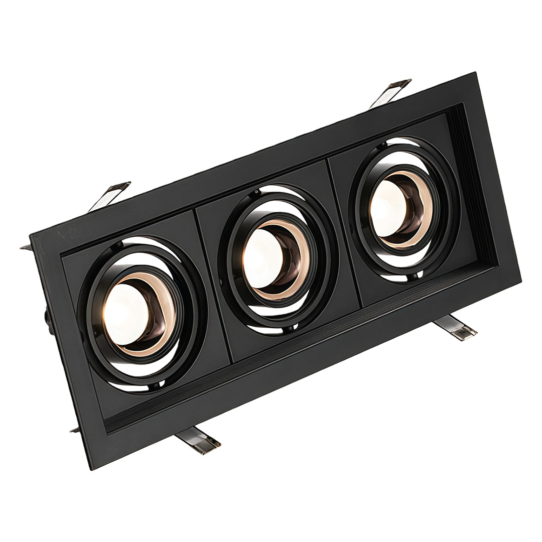 Anti-Glare LED Recessed Spotlight — Aluminum, Ra98 CRI, 24° Beam, 3000K / 4000K / 6000K, Single / Double / Triple-Head