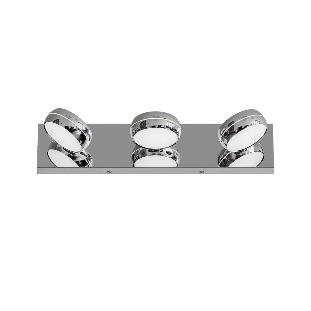 Minimalist Chrome Bathroom Vanity Light — Aluminum, LED 6000K, 3 to 6-Light Configurations