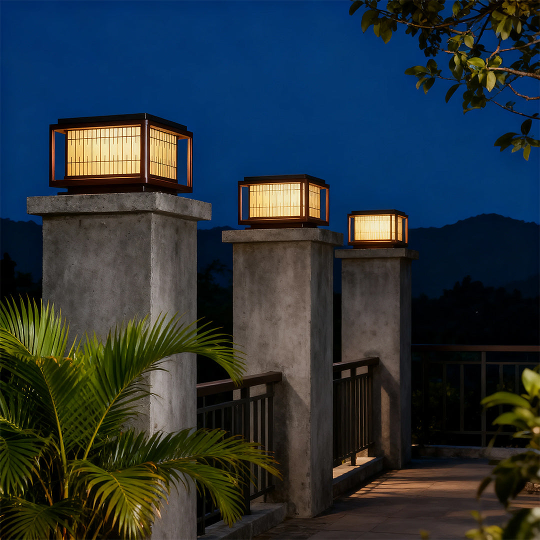 Modern Outdoor LED Pillar Light — Aluminum & Acrylic, Solar / Hardwired, IP54, 25cm / 30cm / 40cm