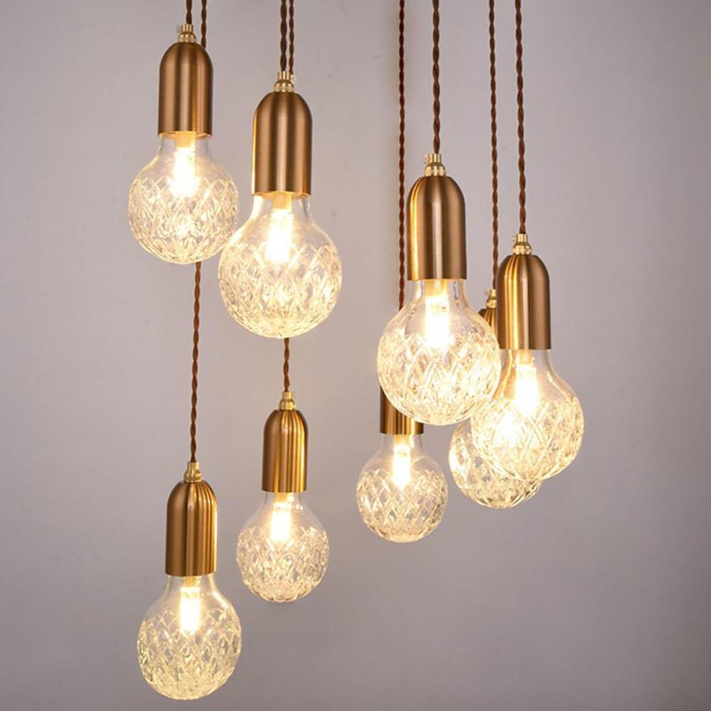 Acrylic Bubble Globe Multi-Light Pendant — Gold Finish, G9 LED, 59" Adjustable Cord, 1- to 18-Light Configurations