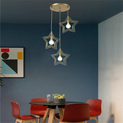 Multi-Star Geometric Pendant Light — Metal, Black or Gold, 1- or 3-Light, 3000–6000K