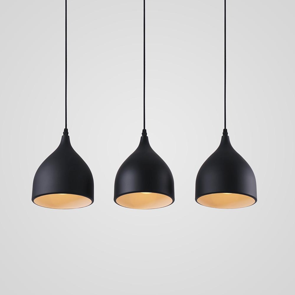 Modern Industrial 3-Light Pendant Chandelier — Metal, E26/E27, 60W Max, 47" Adjustable Cord