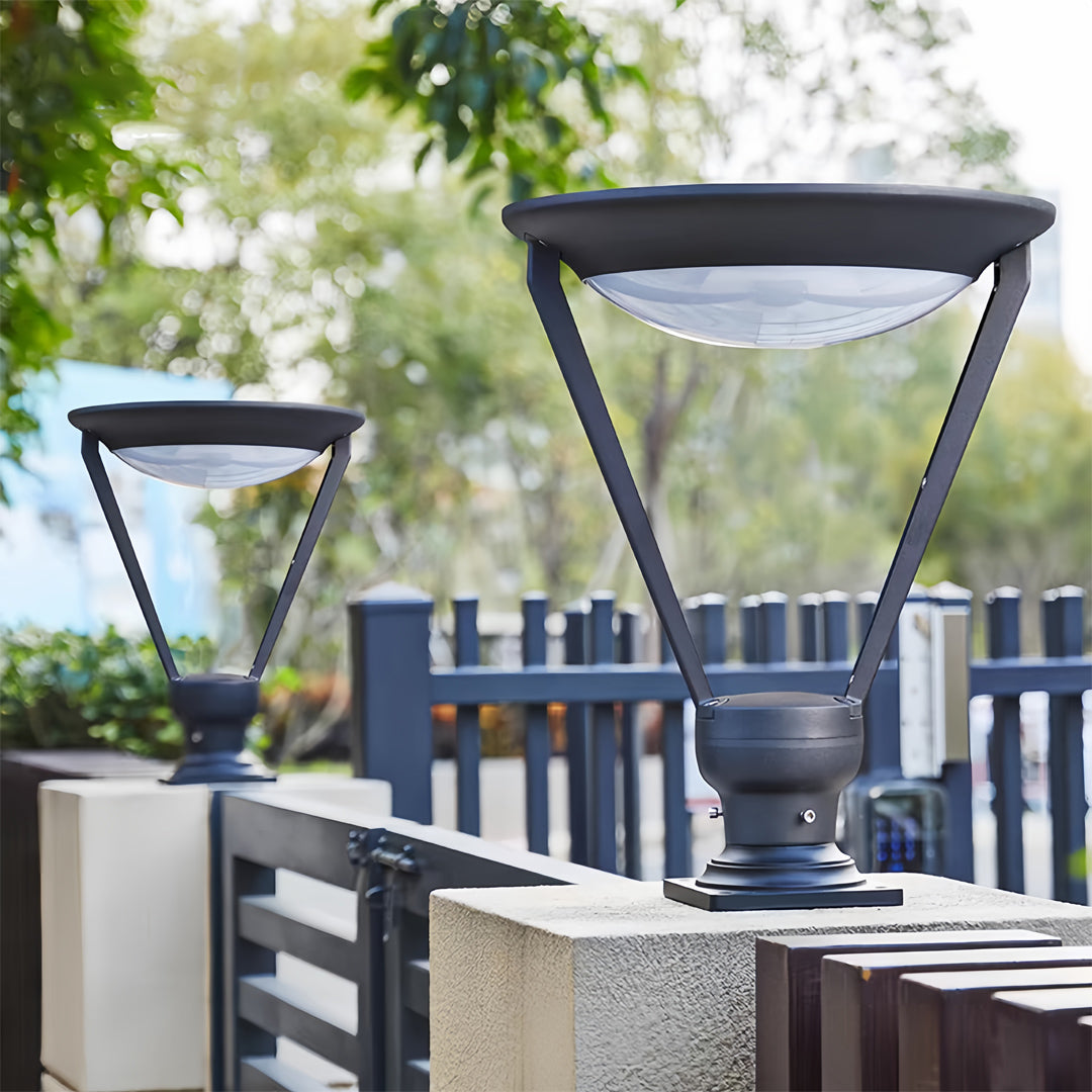 Vintage Outdoor Pillar Light — Die-Cast Aluminum, Solar / Hardwired, 50W, IP55, 3000K / 6000K, 16.54" × 20.87"