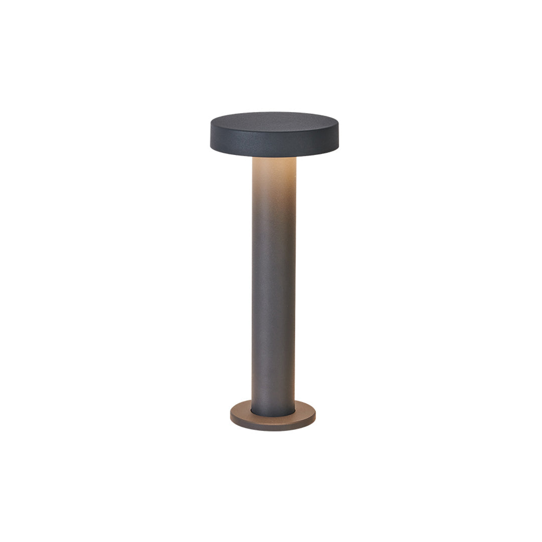 Modern Outdoor LED Bollard Path Light — Sand-Gray Aluminum, Transparent Glass, IP65, 3000K Warm, 320mm / 670mm / 770mm