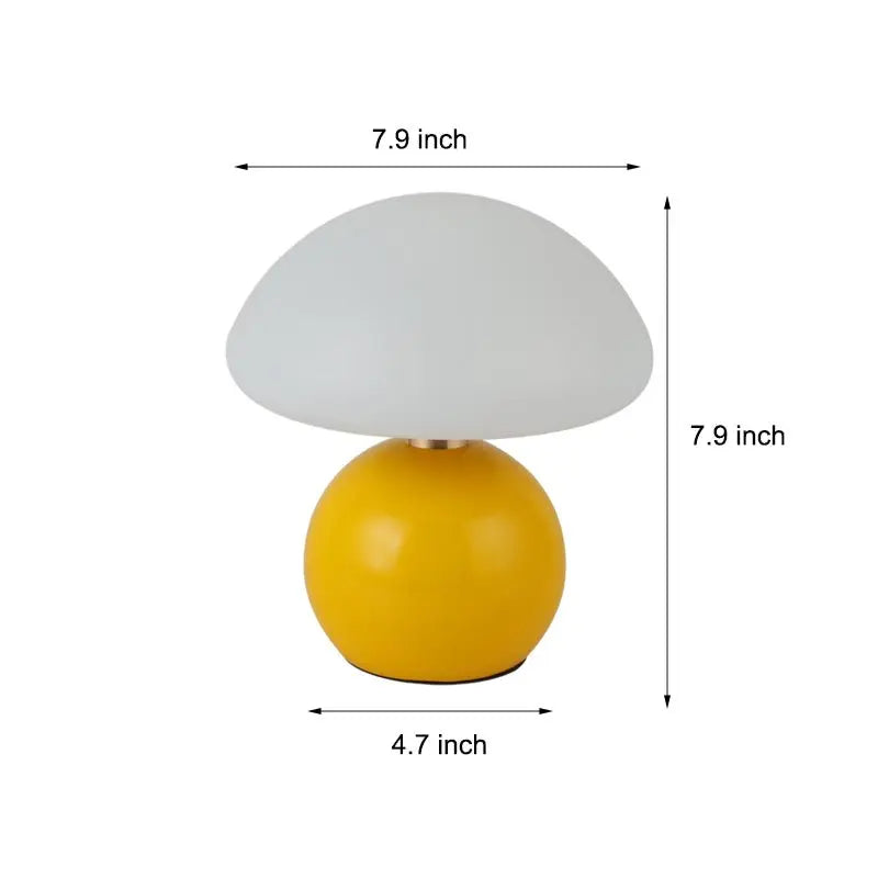 Cute Kids Lamp with Touch Control: Acrylic Mushroom Design and Metal Ball Accent Luxe