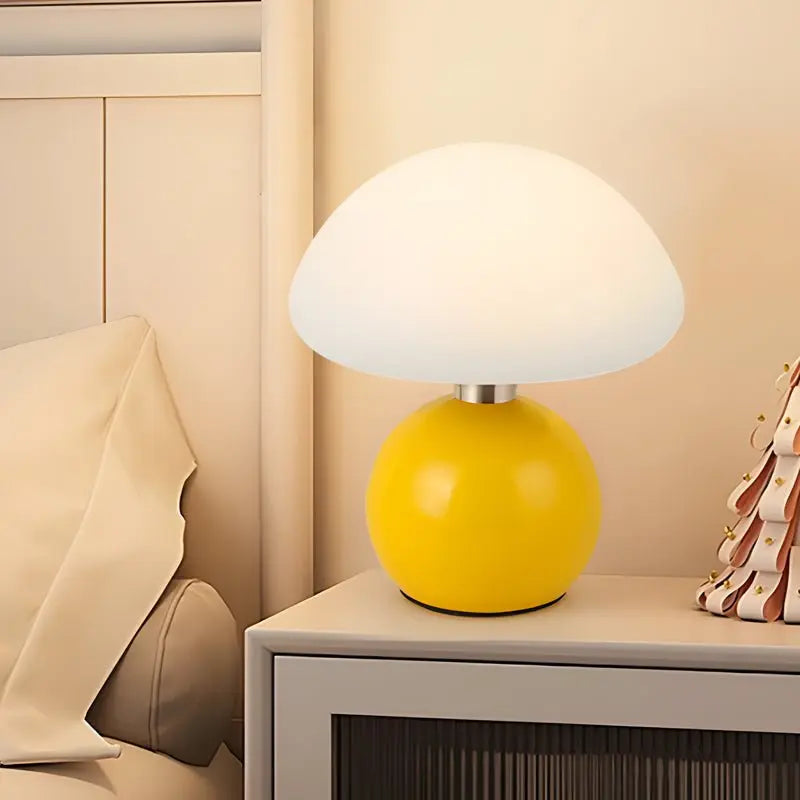 Cute Kids Lamp with Touch Control: Acrylic Mushroom Design and Metal Ball Accent Luxe