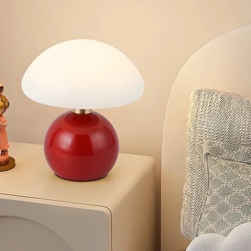 Cute Kids Lamp with Touch Control: Acrylic Mushroom Design and Metal Ball Accent Luxe