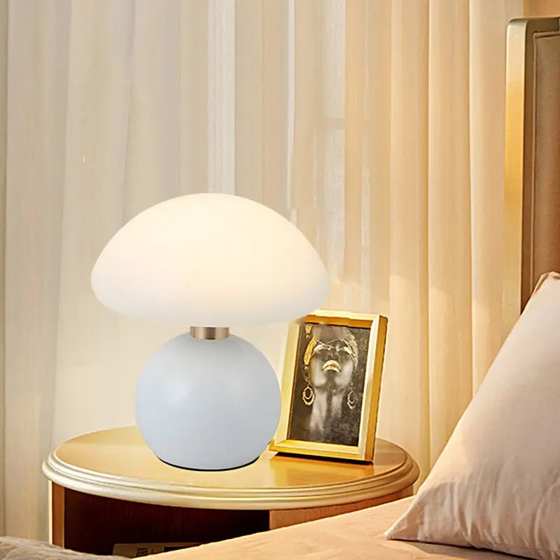 Cute Kids Lamp with Touch Control: Acrylic Mushroom Design and Metal Ball Accent Luxe