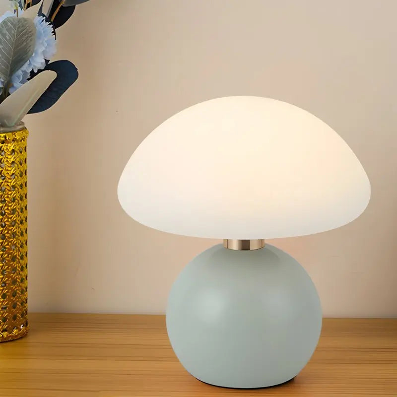 Cute Kids Lamp with Touch Control: Acrylic Mushroom Design and Metal Ball Accent Luxe