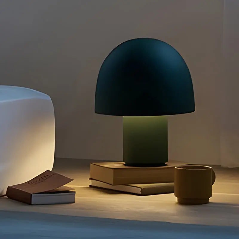 Frosted Ambient Table Lamp with Touch Control and Dome Mushroom Design Luxe