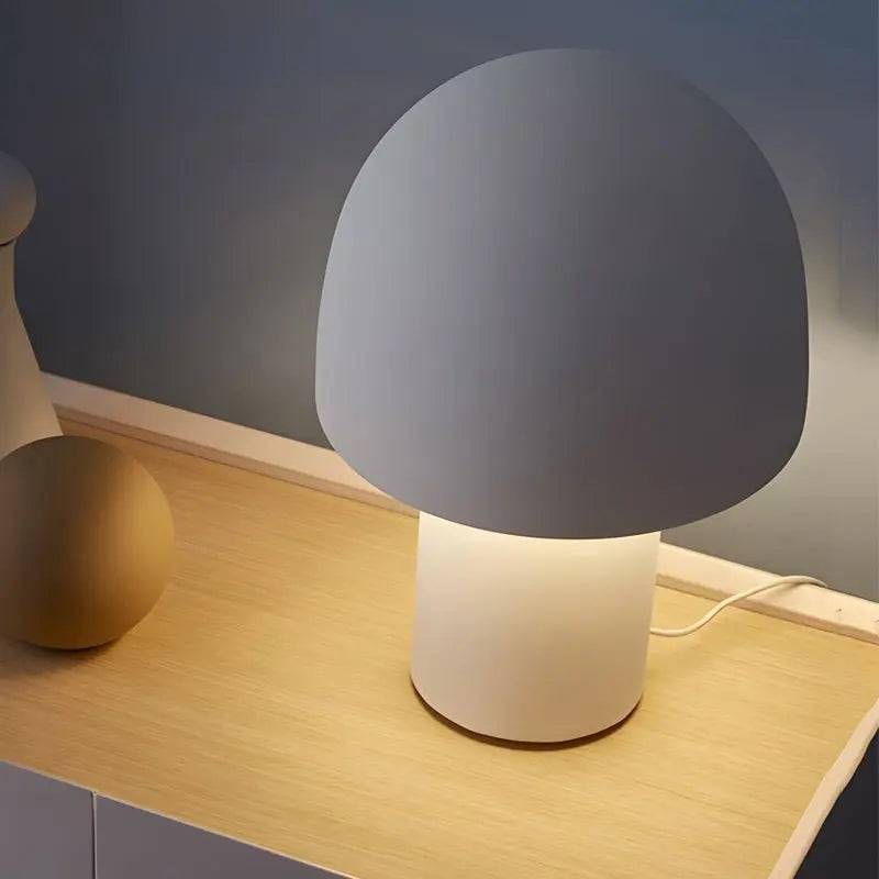 Frosted Ambient Table Lamp with Touch Control and Dome Mushroom Design Luxe