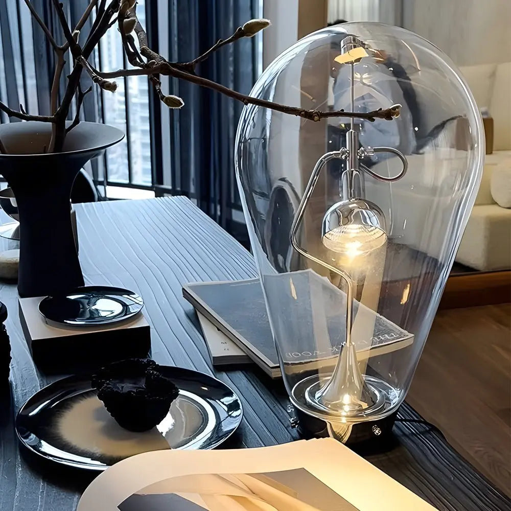 Industrial Magnetic Control Touch-Dimming Glass Bulb Desk Lamp for Home Office Luxe