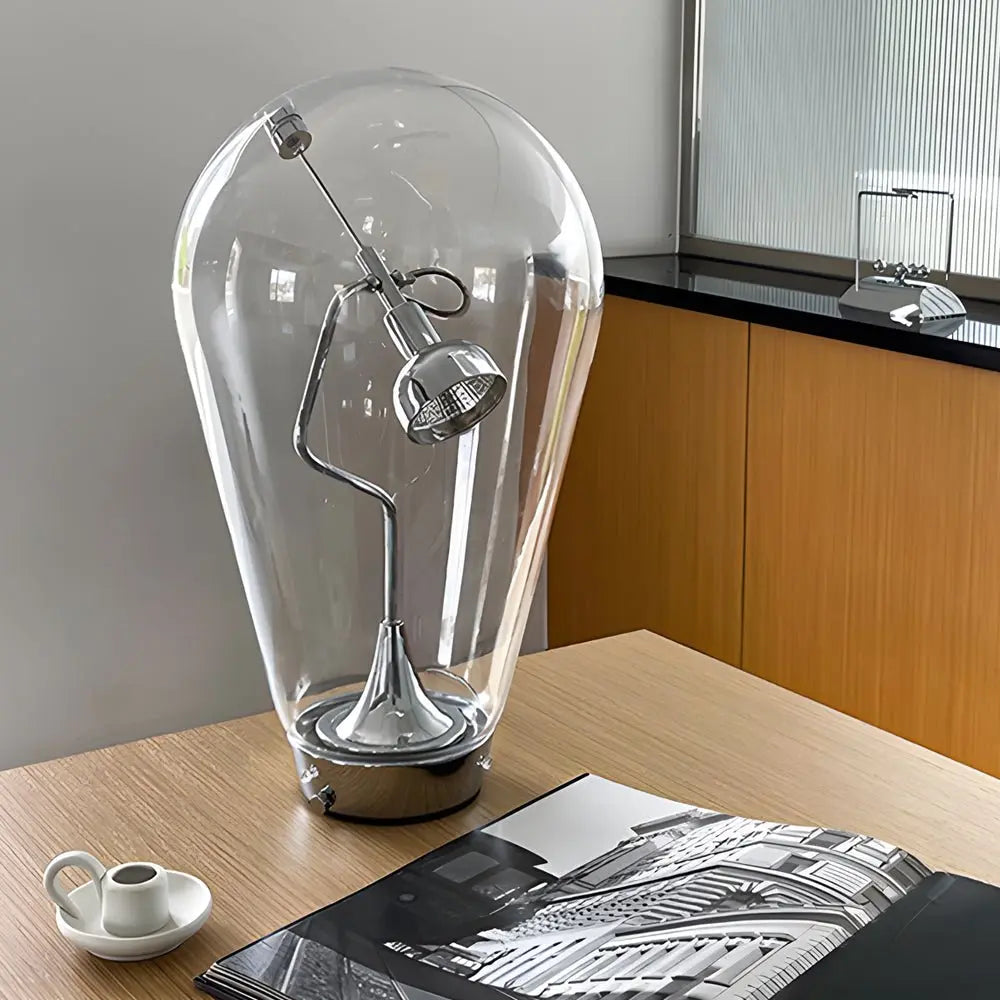 Industrial Magnetic Control Touch-Dimming Glass Bulb Desk Lamp for Home Office Luxe