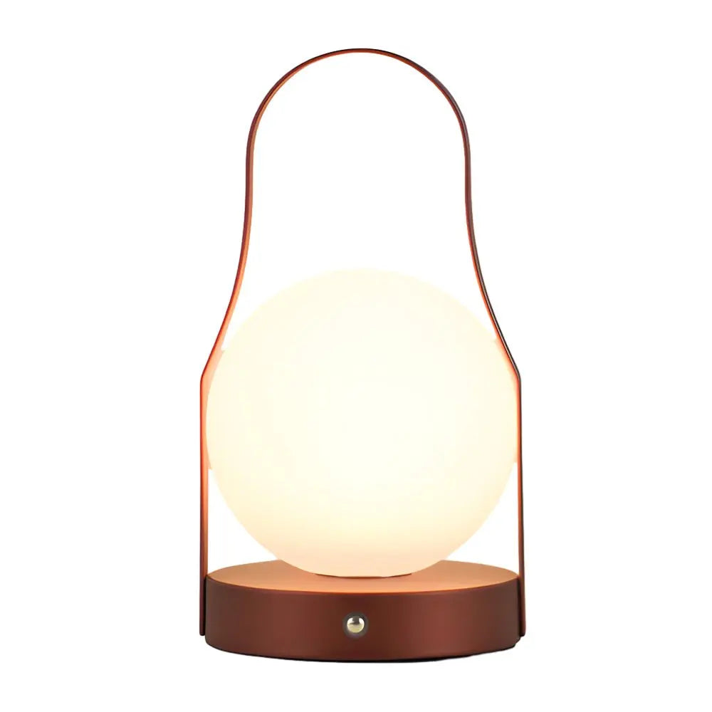 Portable Cordless Touch Rechargeable LED Brass Lantern Table Lamp Luxe