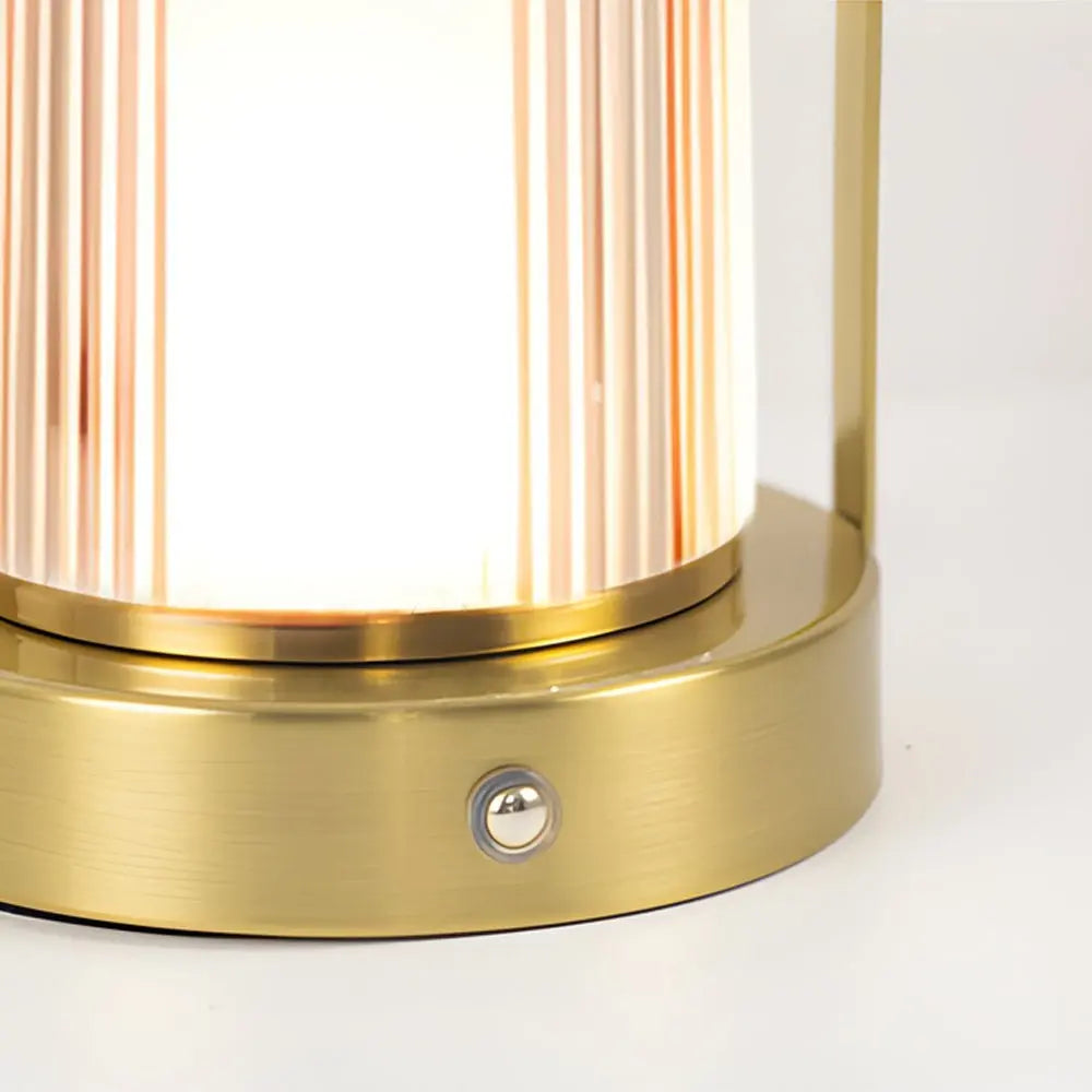 Portable Cordless Touch Rechargeable LED Brass Lantern Table Lamp Luxe