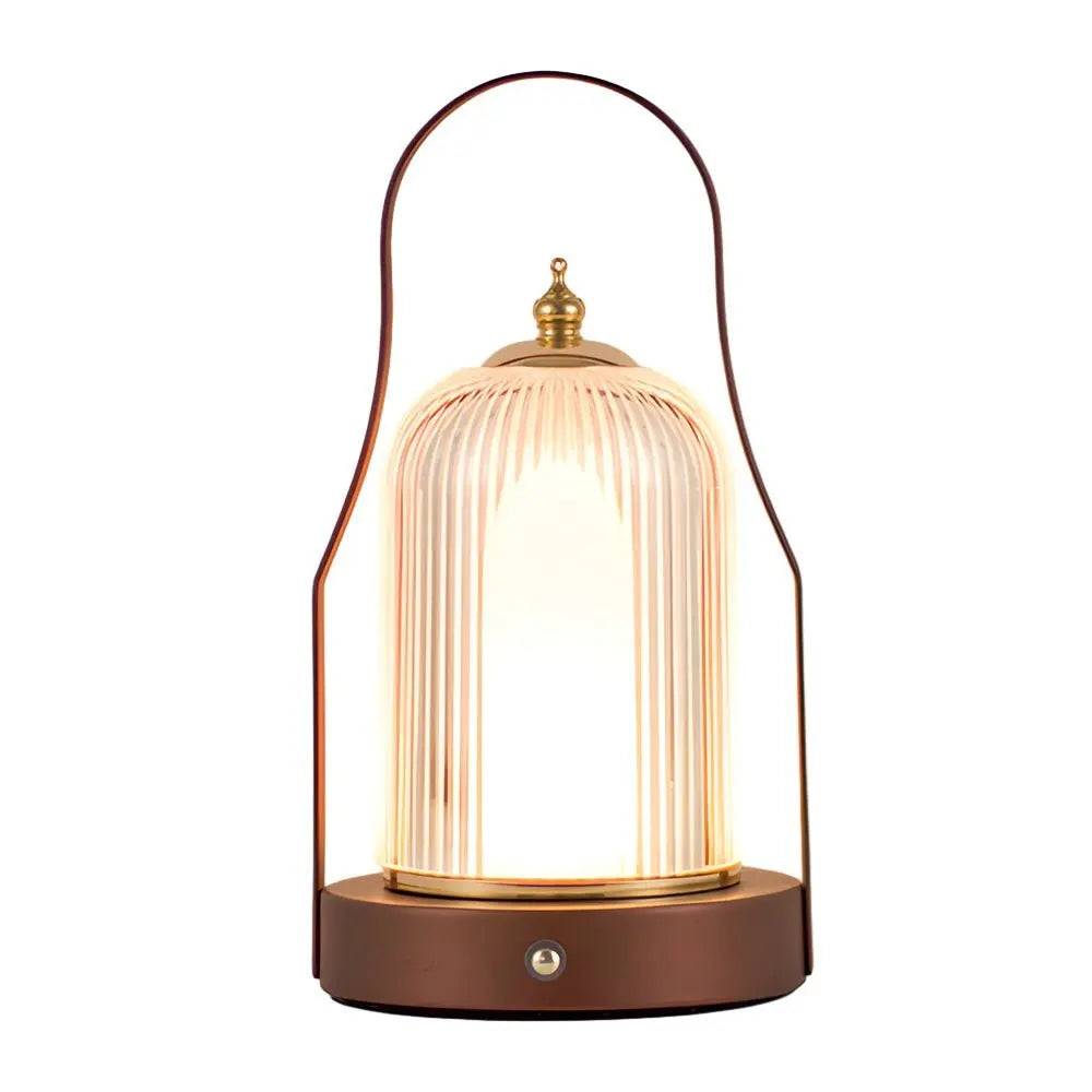Portable Cordless Touch Rechargeable LED Brass Lantern Table Lamp Luxe