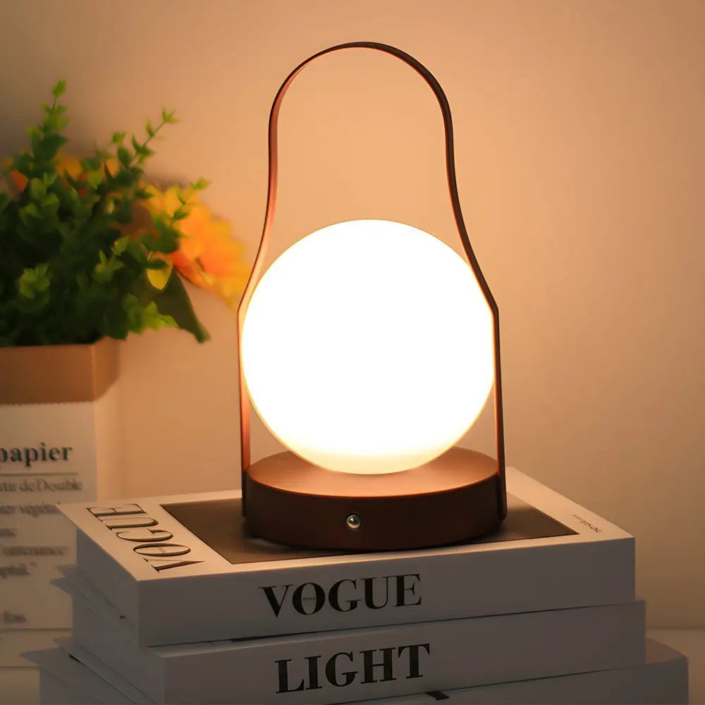Portable Cordless Touch Rechargeable LED Brass Lantern Table Lamp Luxe