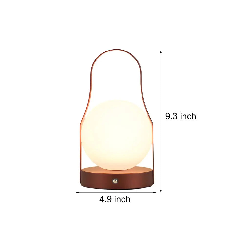 Portable Cordless Touch Rechargeable LED Brass Lantern Table Lamp Luxe