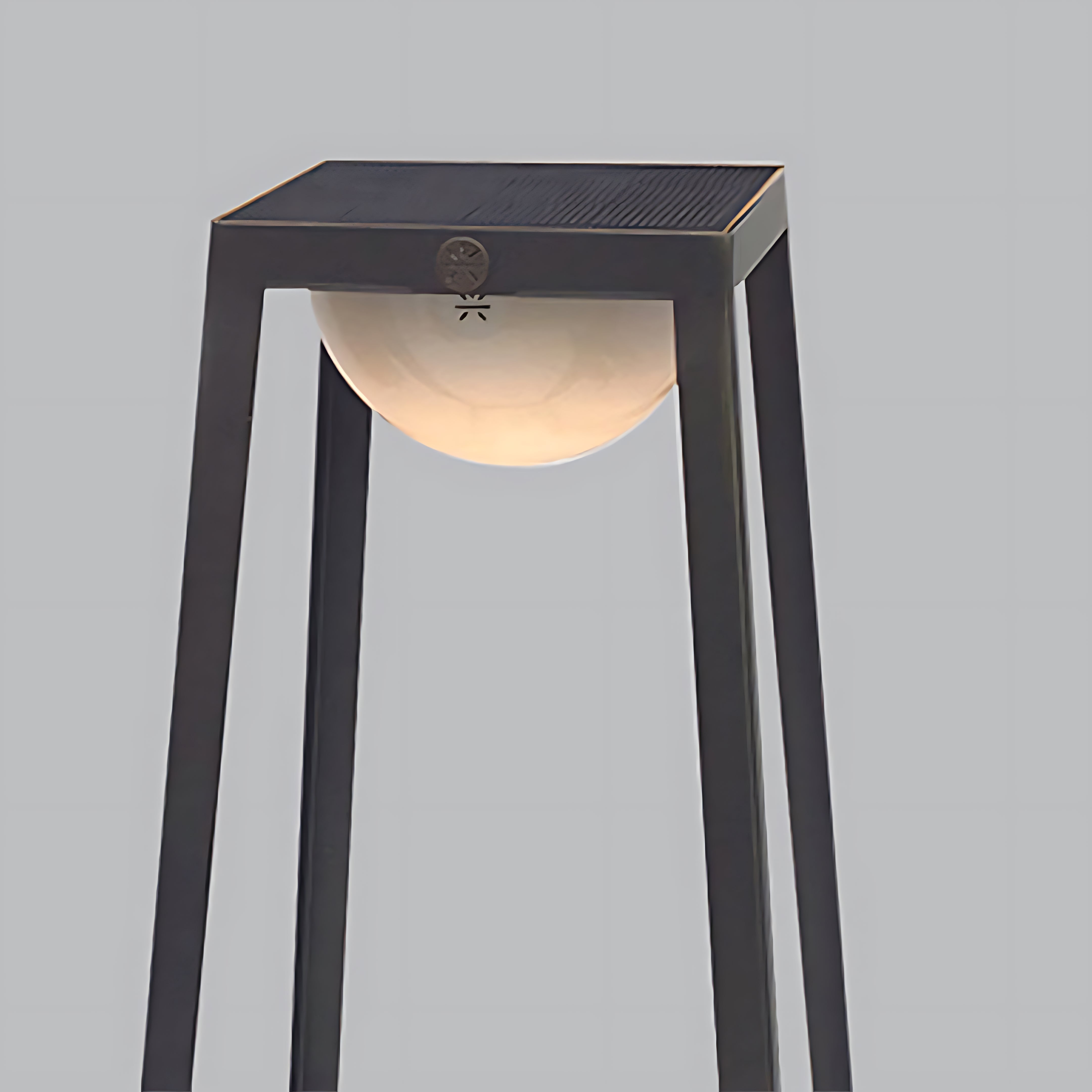 Minimalist Metal Frame Outdoor Floor Lantern — Stainless Steel & Acrylic, Solar / Hardwired, 3000K LED, IP65, 5W