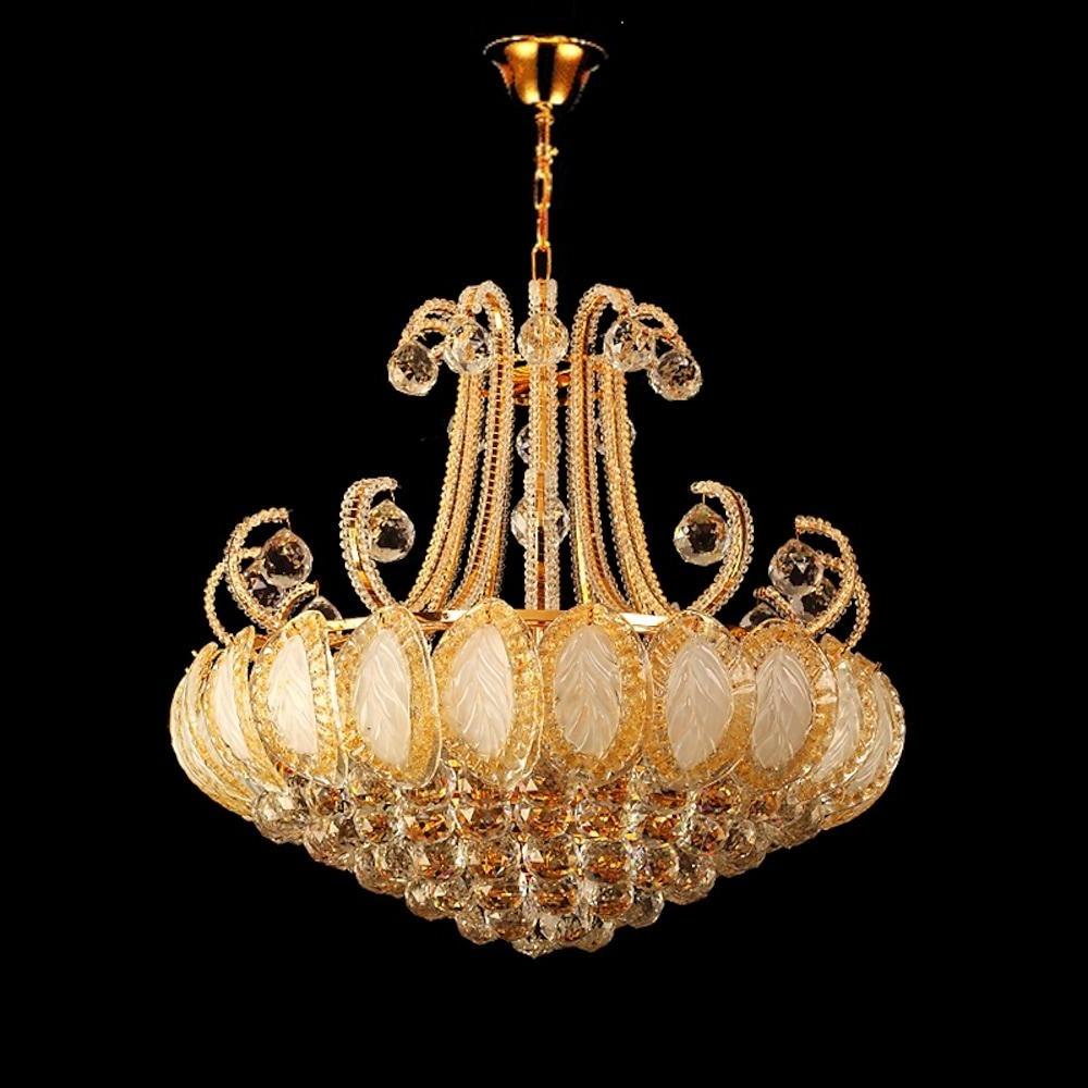 8-Light Vintage Crystal Chandeliers in Modern Gold and Silver for Living Rooms