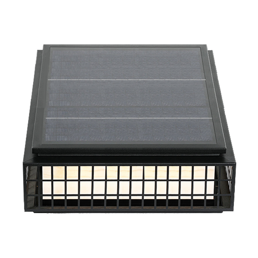 Modern Square Solar Pillar Light — Stainless Steel, Faux Alabaster, LED, 3-Color Dimming, Remote, IP65