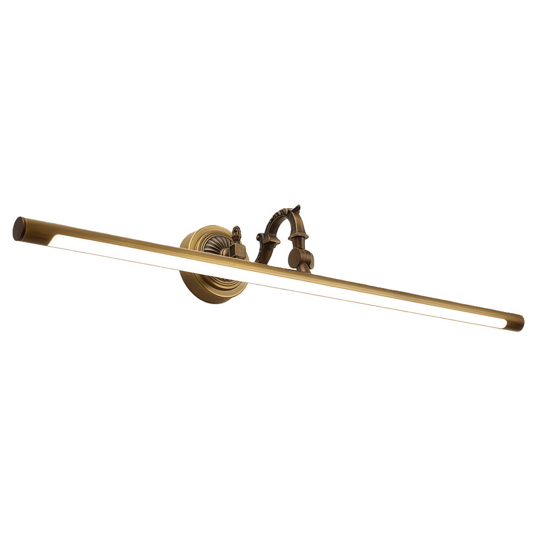 Brass Tube LED Vanity Light Bar — Full Copper, 8W/12W/16W, Dual Color Temperature, 45cm/58cm/75cm