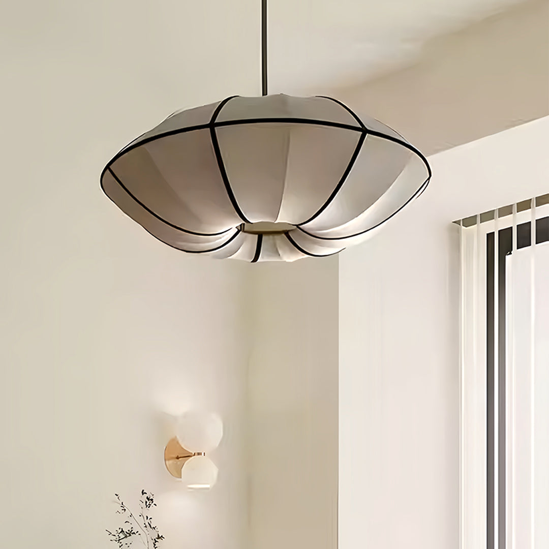 Vintage Lantern Pendant — Fabric Shade, E27, 5W LED 4000K, 30cm / 40cm / 50cm