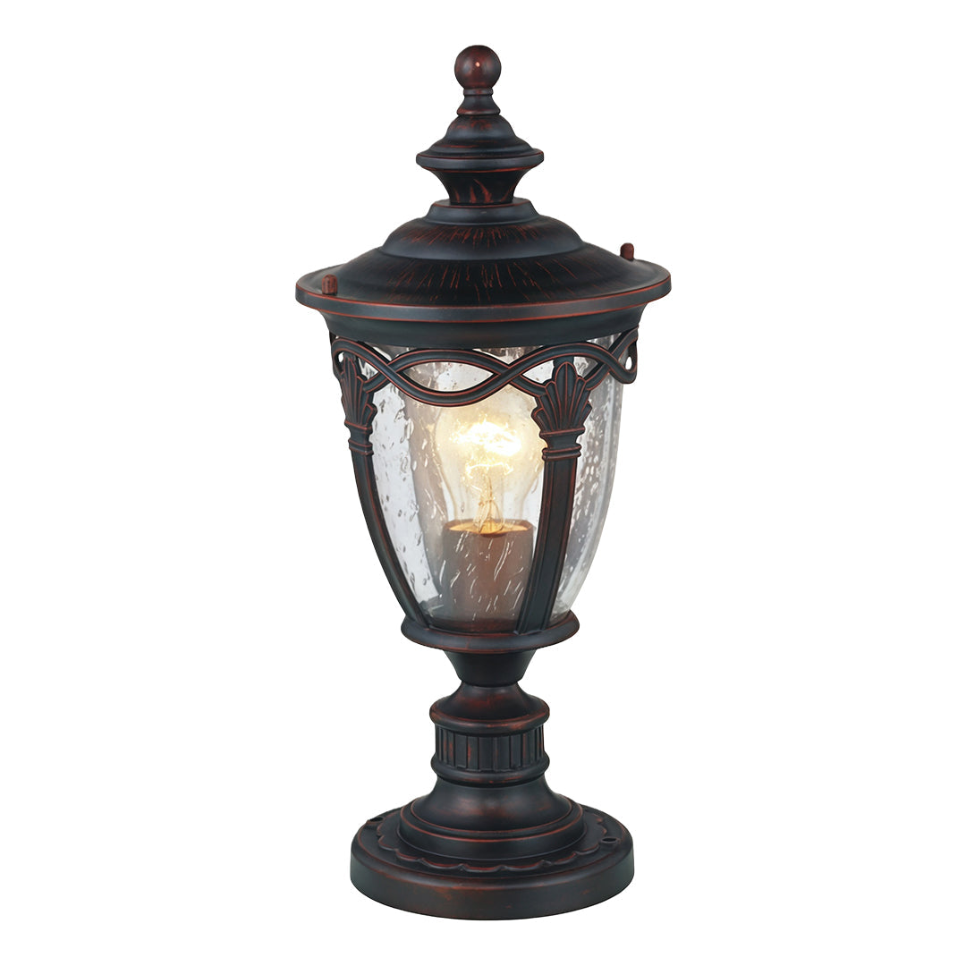 European Column Gate Pillar Light — Aluminum, Black, 9W E26 Warm White, IP44 Weatherproof