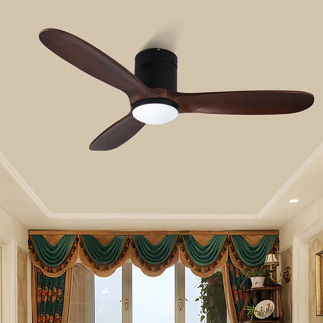 3-Blade Ceiling Fan with Light and Remote Control - Quiet DC Motor Design Luxe