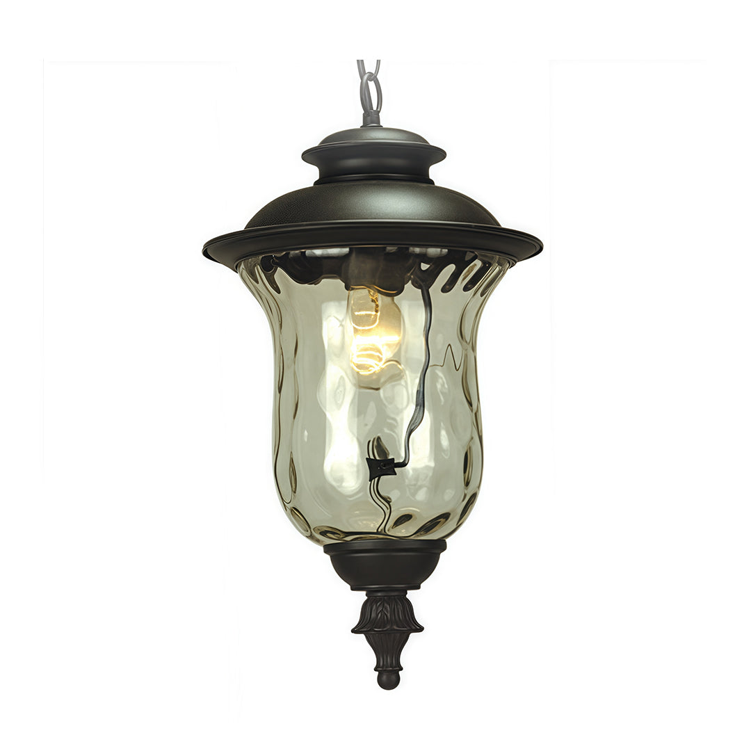 Industrial Outdoor Pendant Light — Aluminum, Transparent Glass, 12W 3000K, IP44, 1-Light