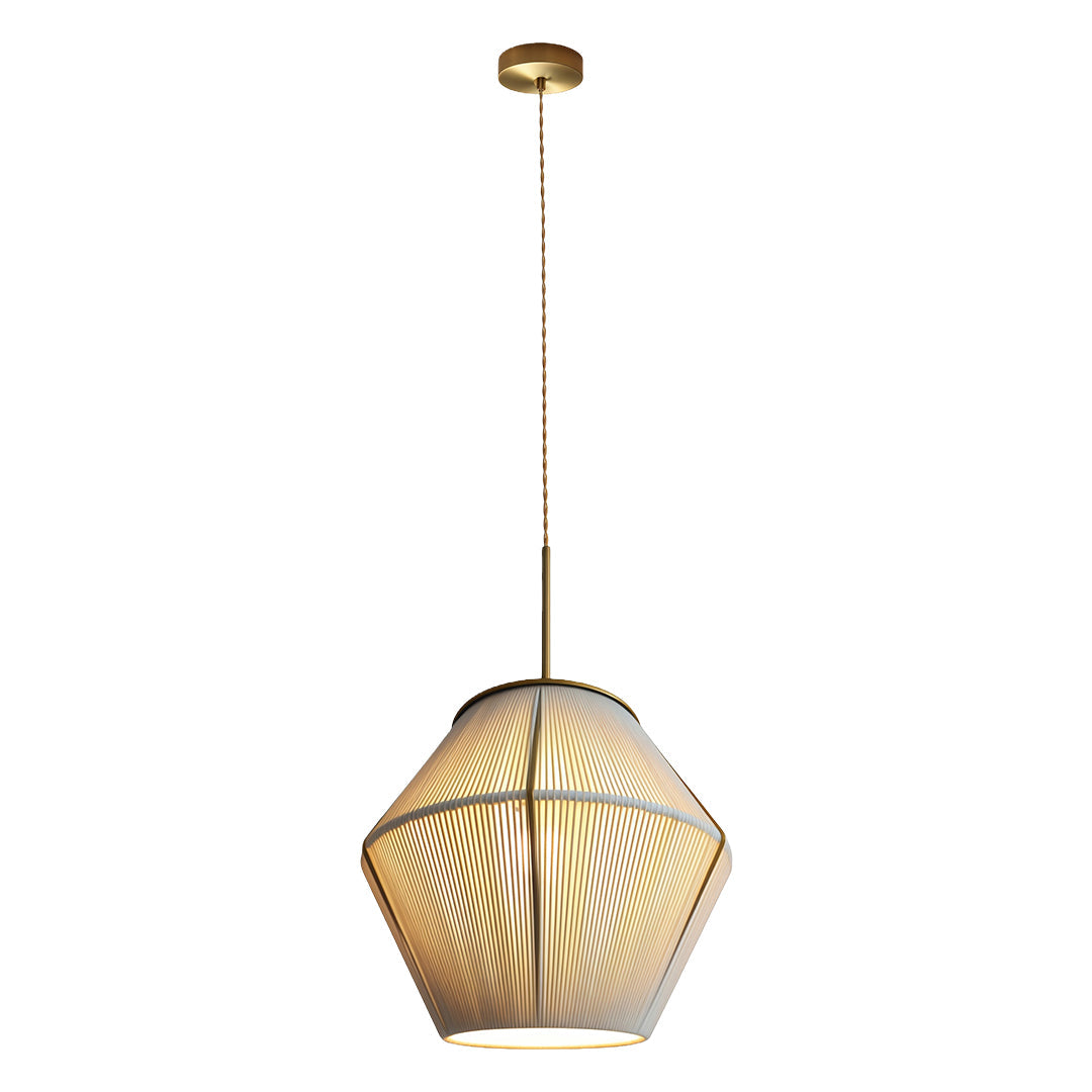 Braided Hemp Rope Pendant Light — Iron Frame, Japandi Rustic, 7W LED, Adjustable 59.1" Cord