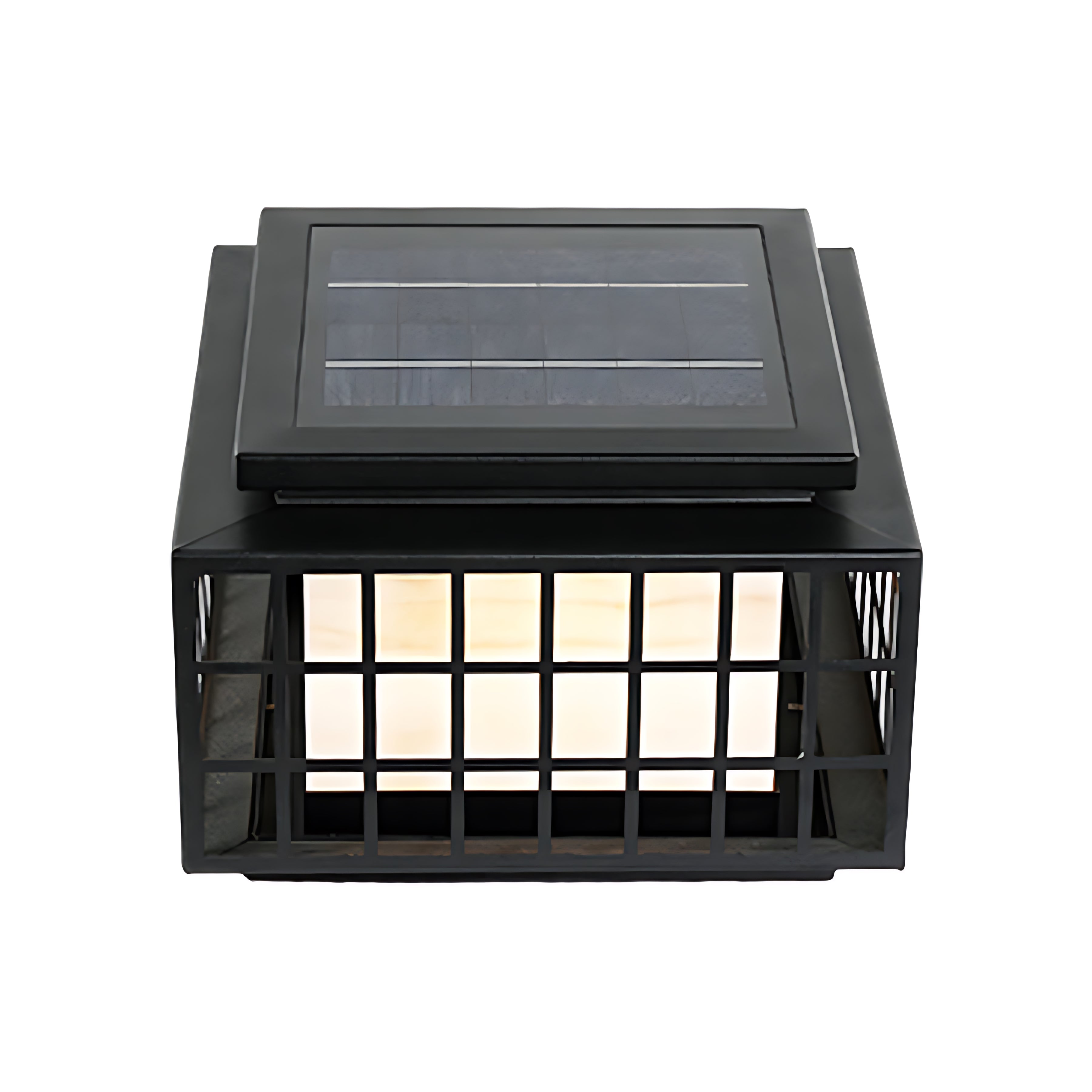 Modern Square Solar Pillar Light — Stainless Steel, Faux Alabaster, LED, 3-Color Dimming, Remote, IP65