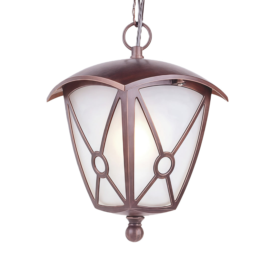 Vintage European Outdoor Hanging Pendant — Black Aluminum, Clear Glass, 9W LED, IP44 Weatherproof
