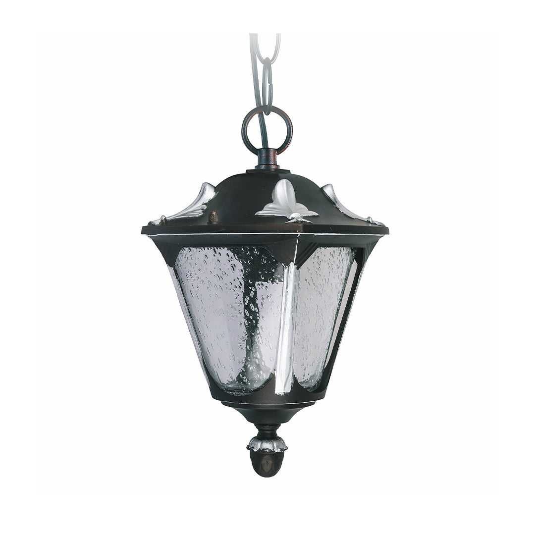 Minimalist Outdoor Pendant Light — Sand Black Aluminum, Frosted Glass, 9W Warm, IP44, 1-Light