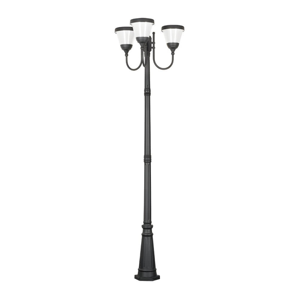 traditional outdoor street lights with post top 3 light design in black finish