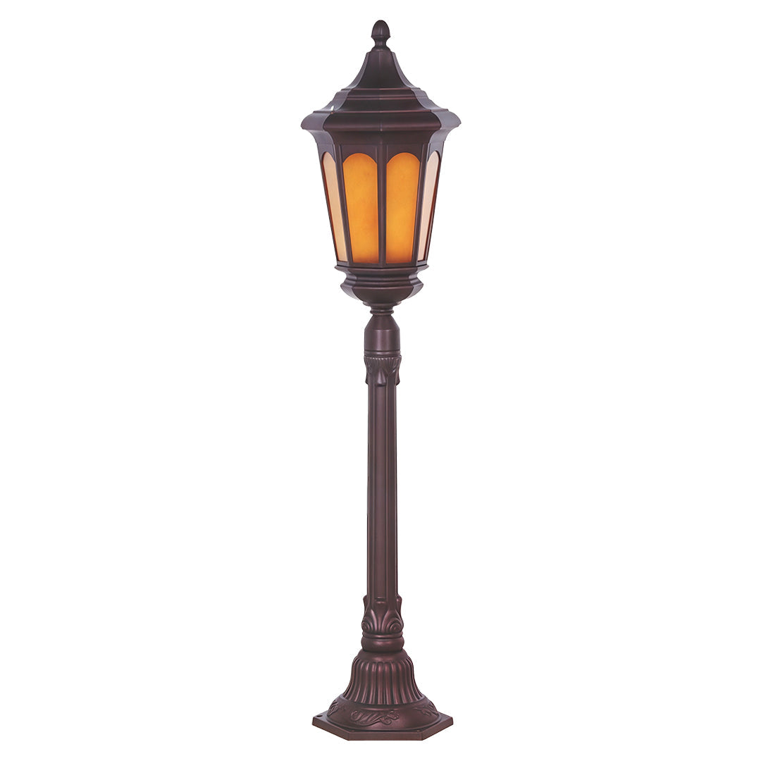 Traditional Column Outdoor Post Path Light — Sand-Black Aluminum, 18W LED, IP44, 48" Height