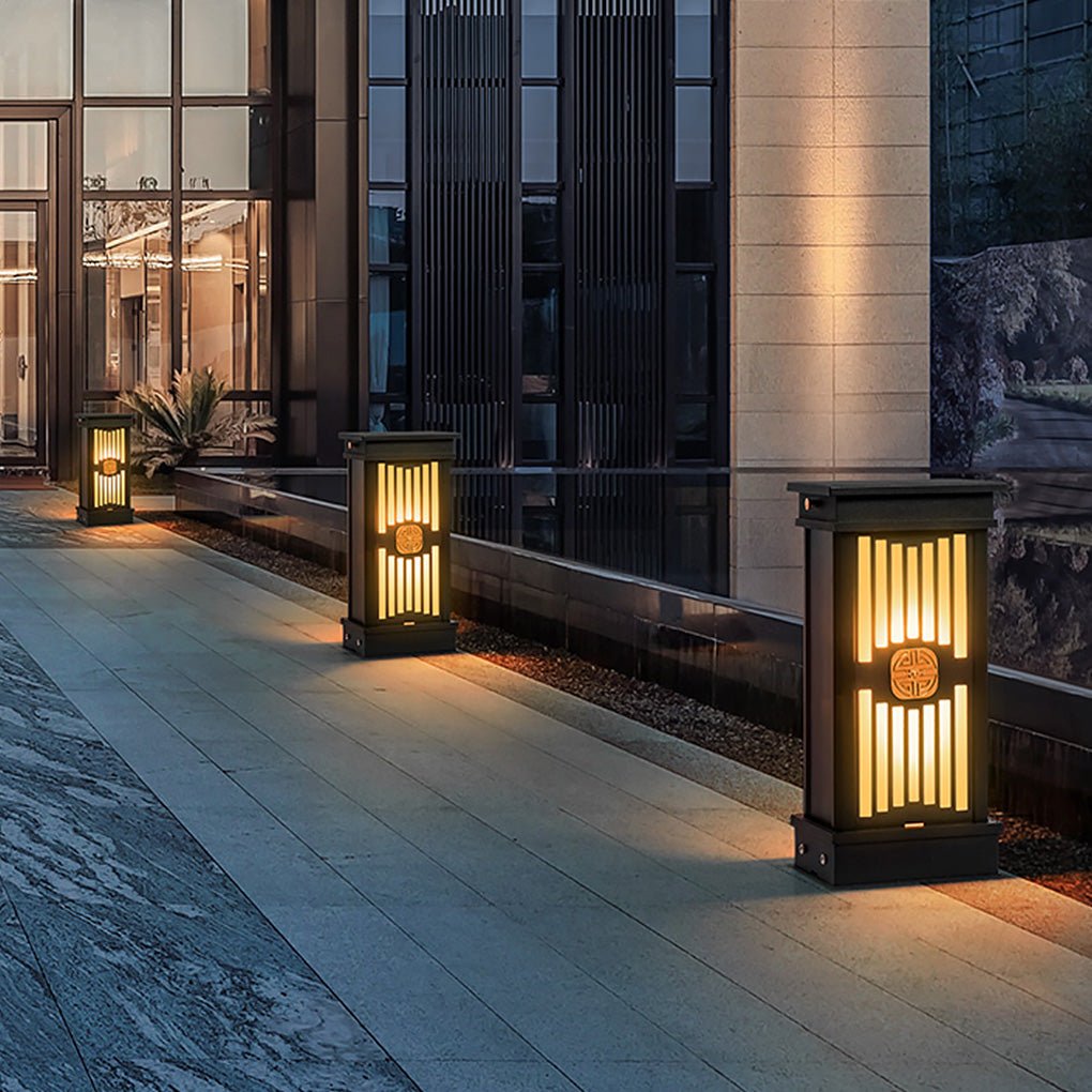 Retro Black Waterproof LED Post Light - Traditional Outdoor Garden Lighting